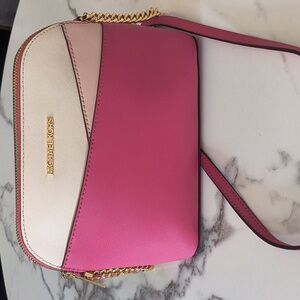 Michael Kors Dusty Rose and Cream Crossbody Bag